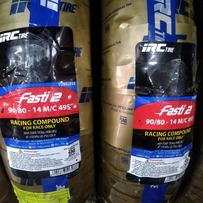 ban motor matik sepasang IRC FASTI 2 uk 90/80-14 ring 14 Slick Tire
