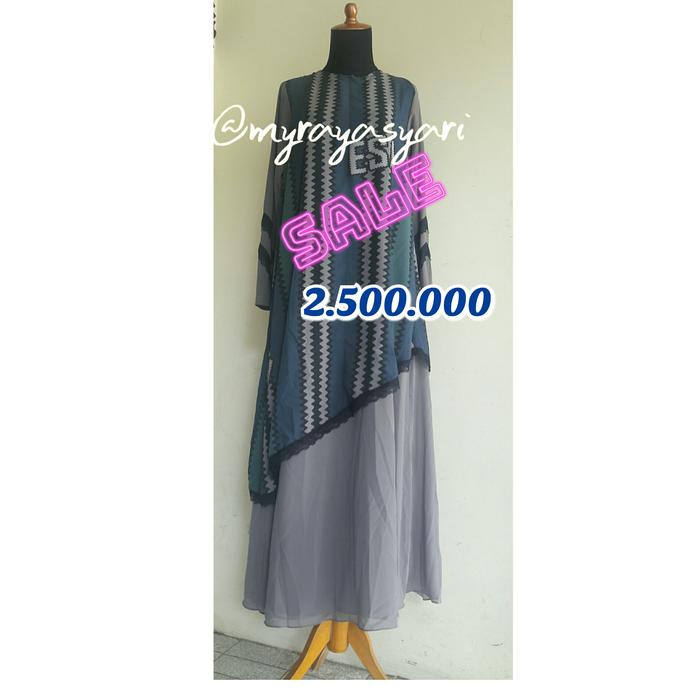 SALE Gamis si se sa Karimah grey turouise