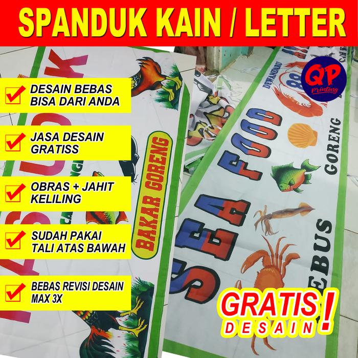 spanduk kain pecel lele pecel ayam soto lamongan sate madura dll