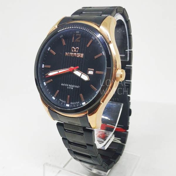 Jam Tangan Pria Mirage 7570 Hitam Rosegold Original