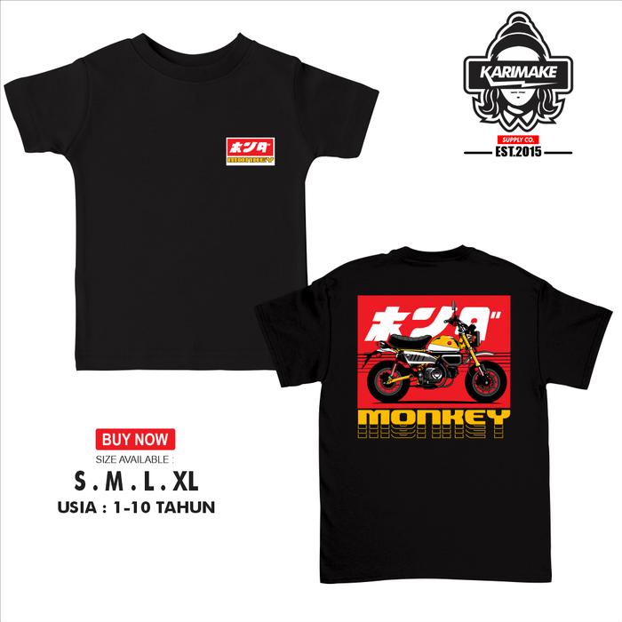 Kaos Baju Anak Motor HONDA MONKEY HONDA GANK Kaos Otomotif - Karimake