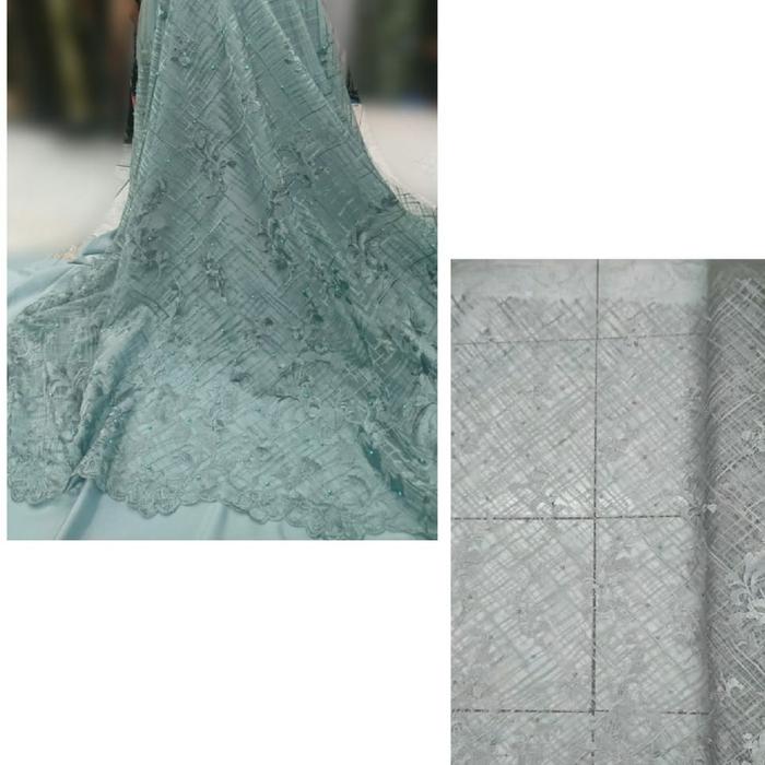 kain tille mutiara warna mint