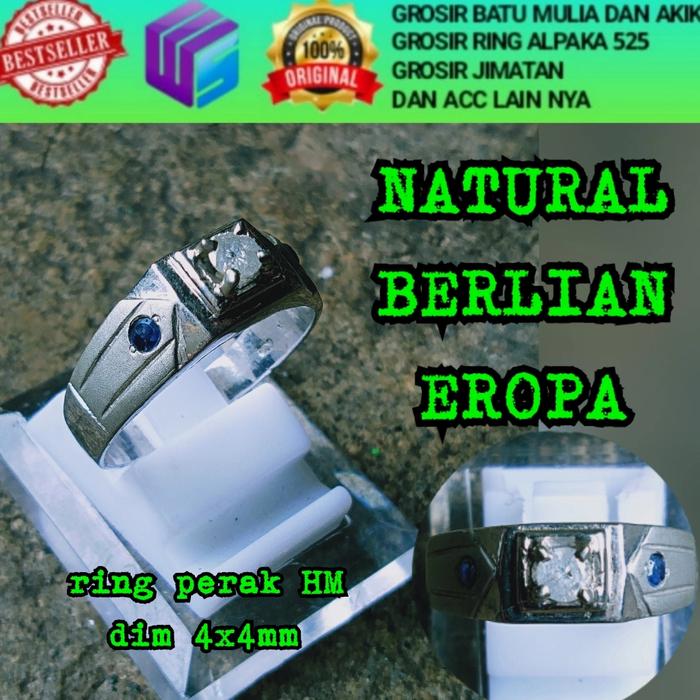 BATU CINCIN BERLIAN EROPA MIX BLUE SAPHIRE CEYLON