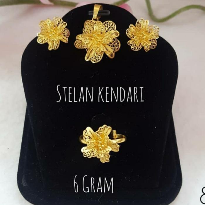 Set Kembang Kendari kemewahan luxury eclat Emas asli model bunga
