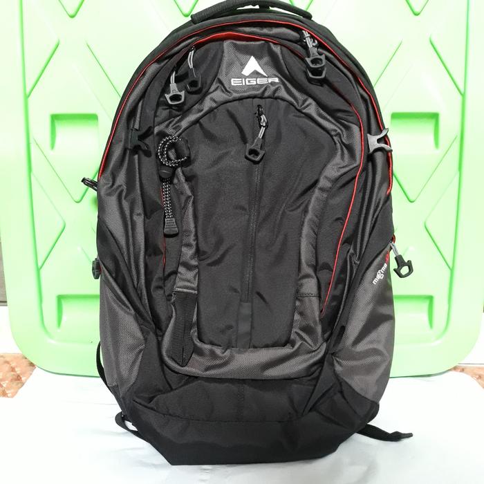 Tas Bacpack Eiger 25L hitam list oranye