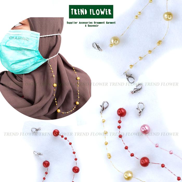 Tali Masker mutiara bulat - Kalung Masker - Strap Masker Modis Cantik