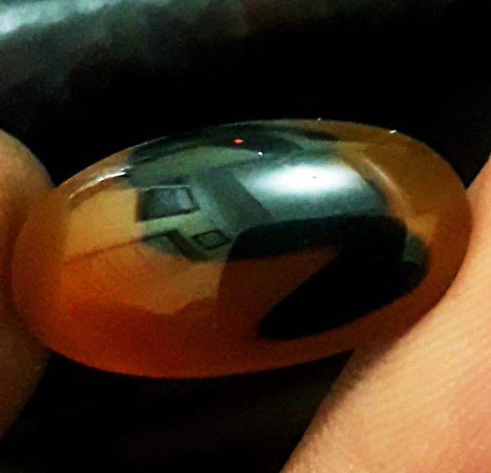 Natural batu akik Bacan king obi motif totol hitam kristal