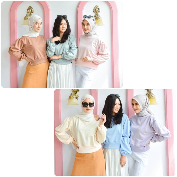 sweater 2putih cewek/sweater putih broken/sweater kekinian jaman now