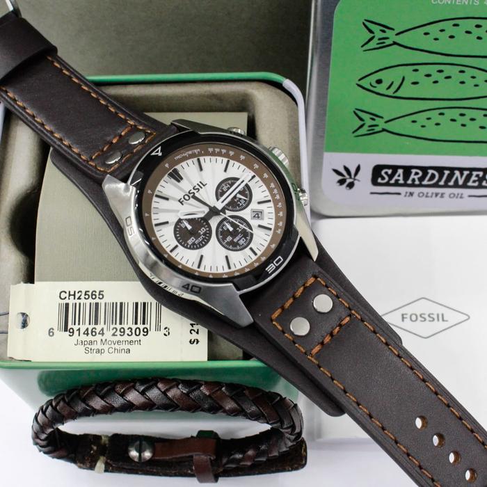 Jam Tangan Pria Fossil CH 2565 Original BM + Bracellet Fossil