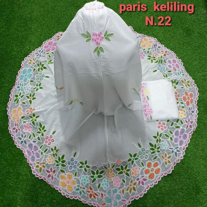 mukena katun paris / rubiah kerancang warna