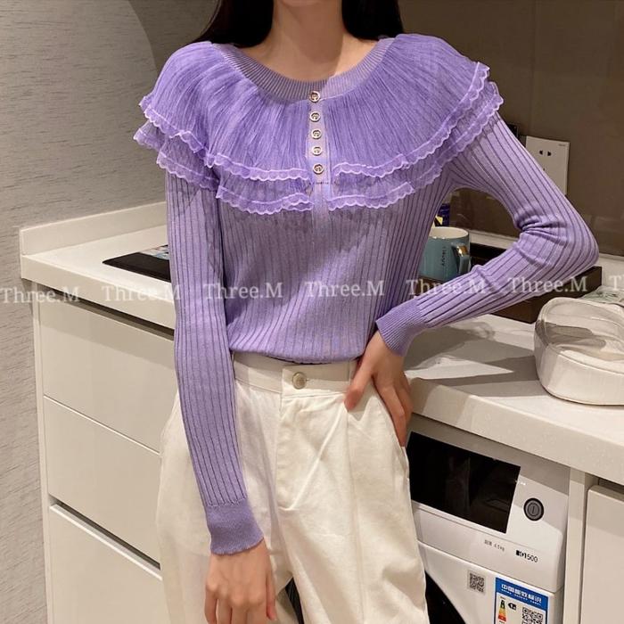 ONNIEFASHION Adriana Knit Top Lengan Panjang 3798 Atasan Blouse Wanita