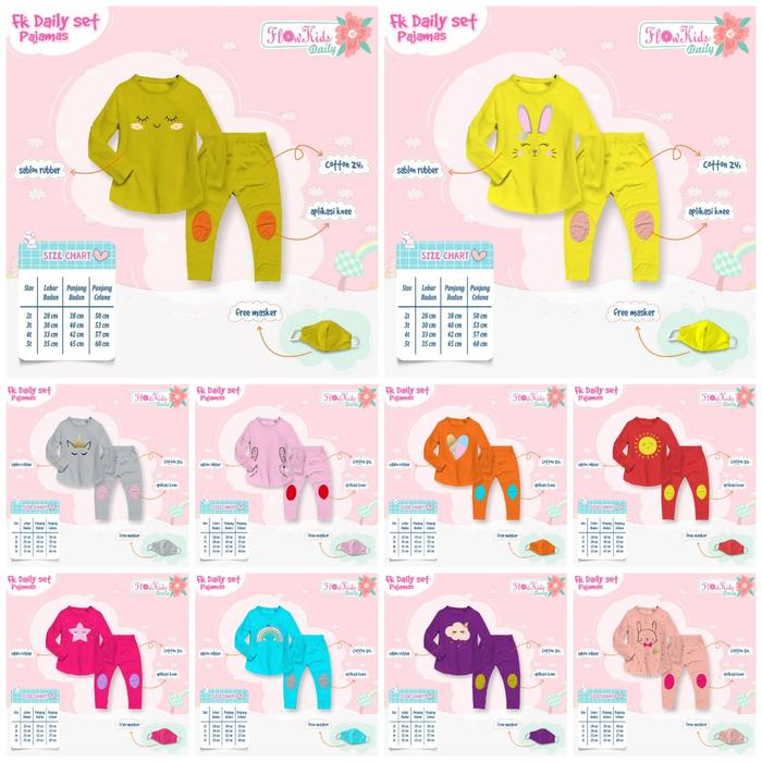 SETELAN PIYAMA ANAK FLOWKIDS / PAJAMAS SET by FLOWKIDS DAILY 2345THN