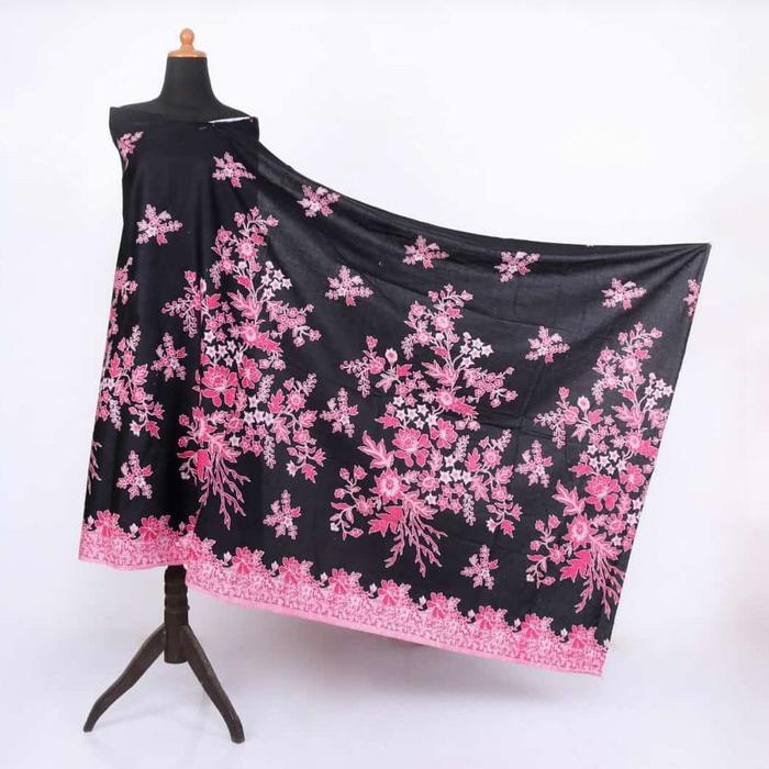 Kain Batik Bunga Sakura ( Pink - Biru )