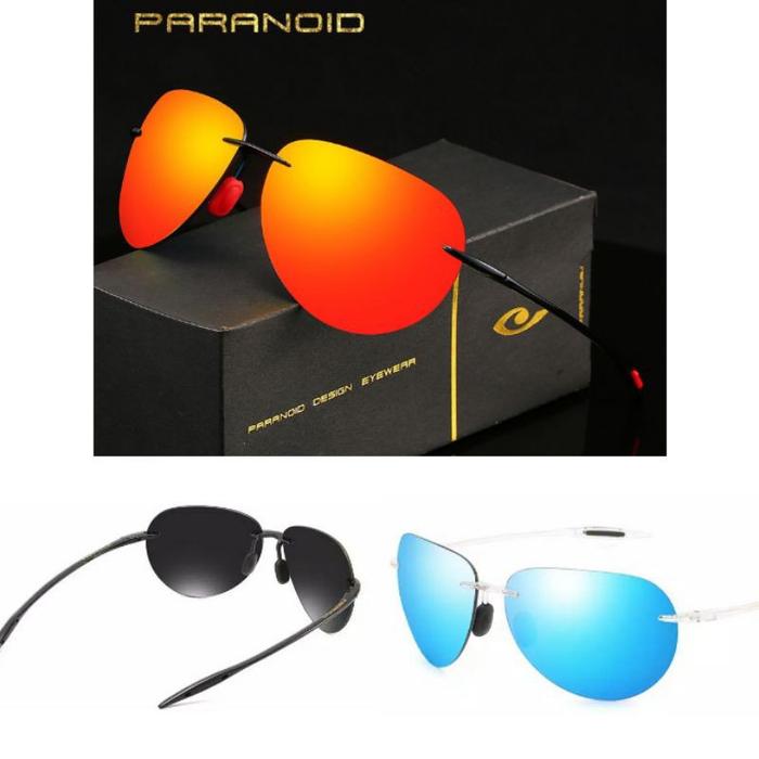 Kacamata Lensa paranoid Sunglasses classic klasik pria HD polarized fullset  Eyewear Plastik Blue