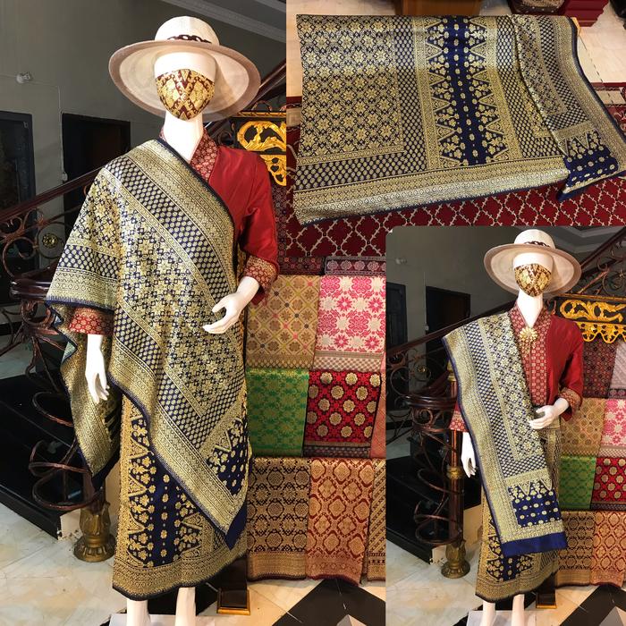 Songket lepus ori biru navy