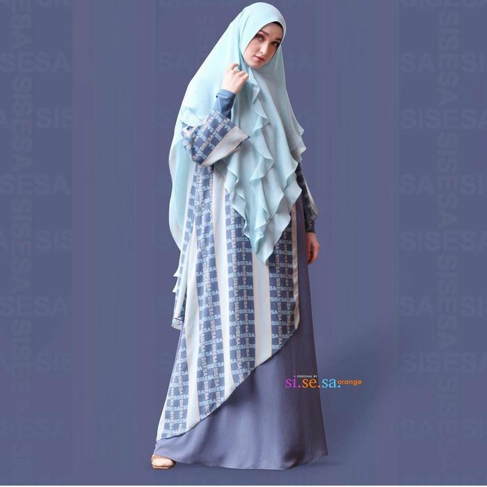 Set Dress sisesa gamis samawa starlite purple Syari