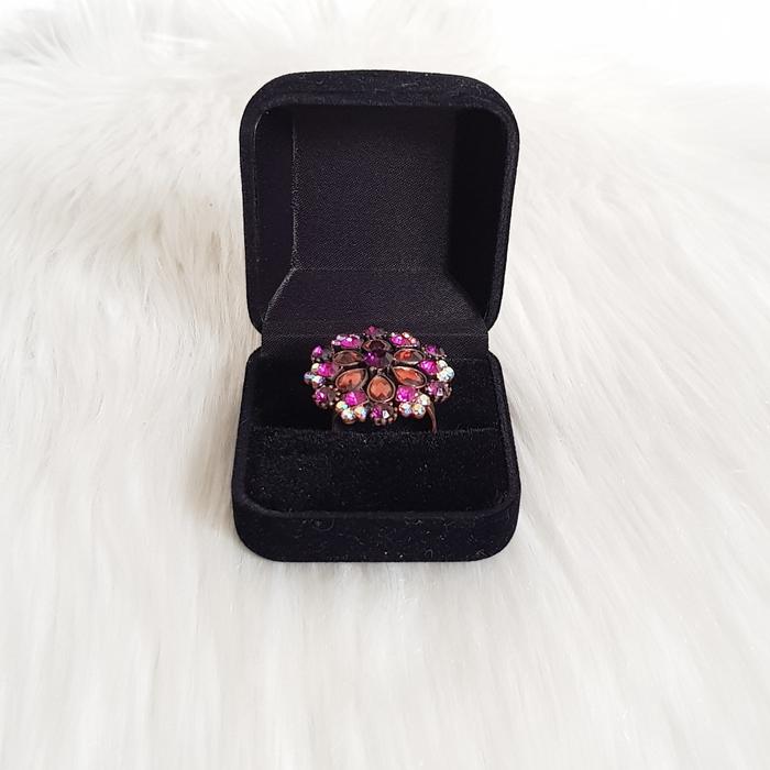 Cincin Vintage Bunga Ungu