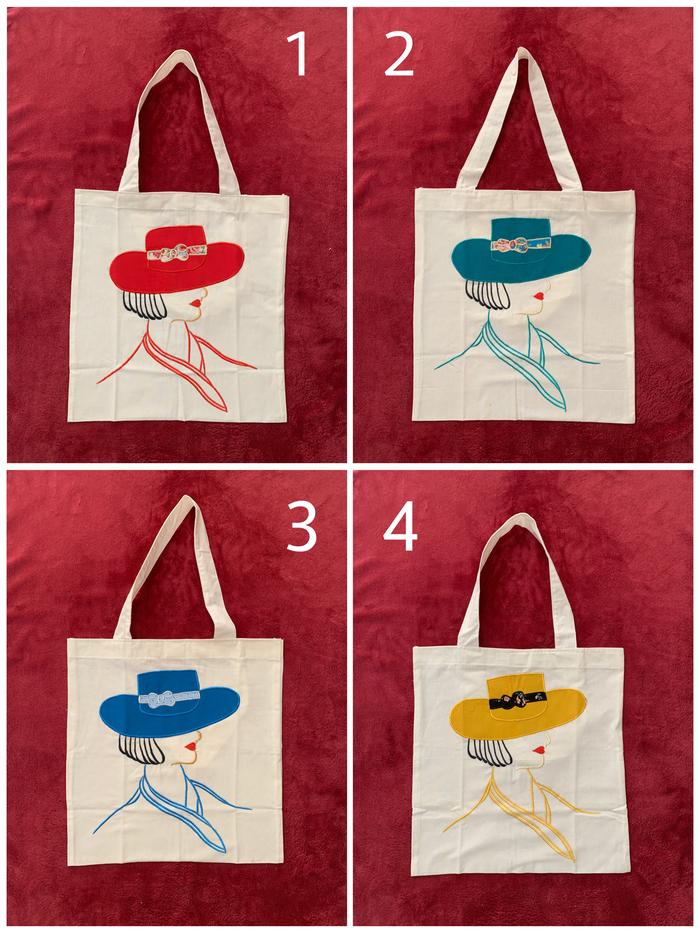 Tote Bag Tas Kain Kantong Blacu Bordir Malang - Topi