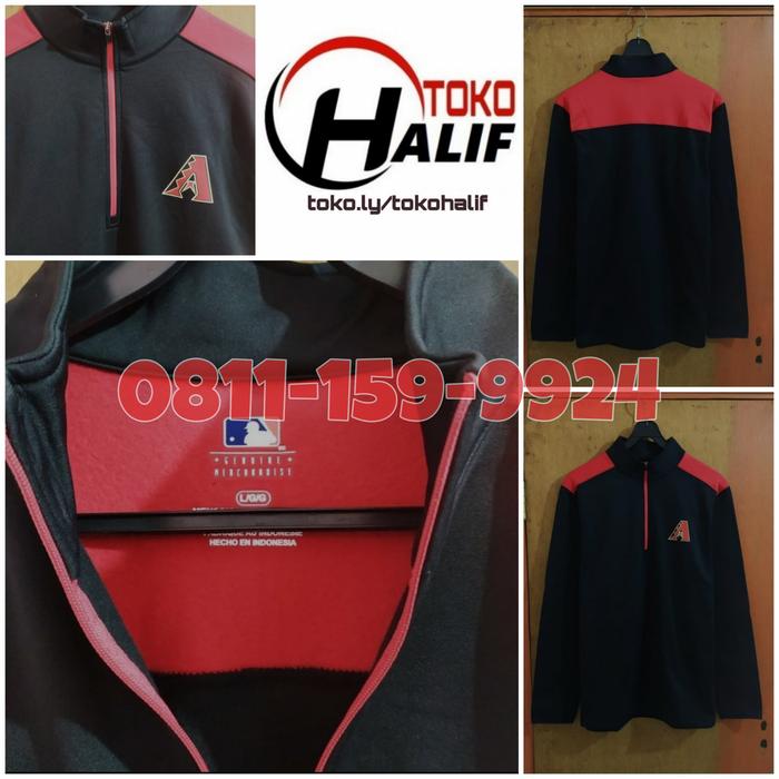 Jaket Original MLB Arizona Half Zip No Nike Adidas Sweater Full Zipper