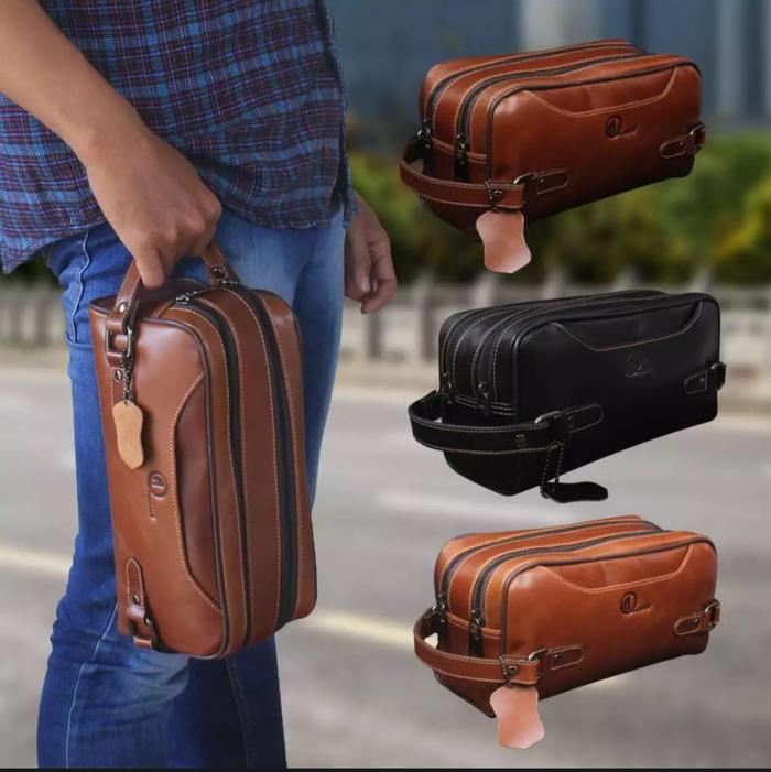 Tas Classy Pouch Bag - Waist Bag Kulit Asli Kickers
