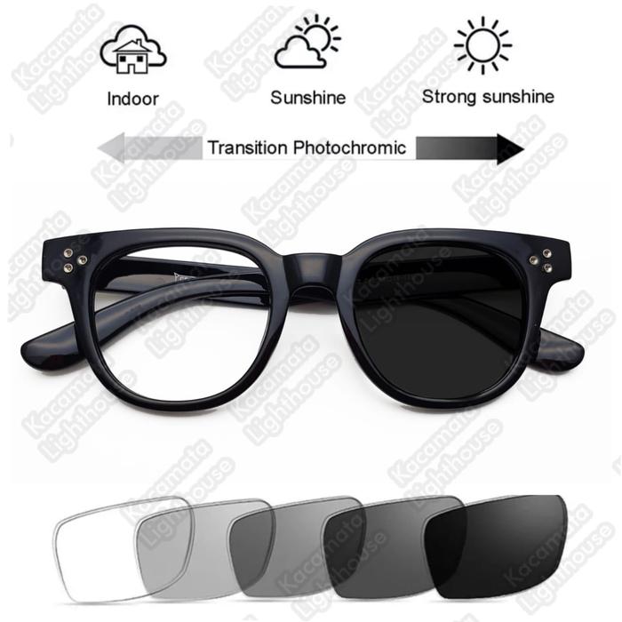 Frame kacamata minus classic geek kotak oversize 5122 + photocromic