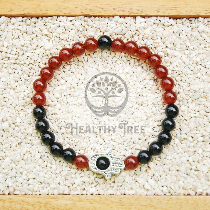 Gelang Batu Kristal Hamsa Hand 6mm NATURAL STONE
