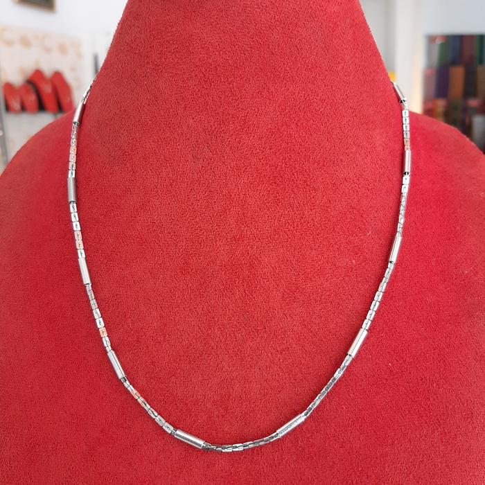 Kalung Pria/Wanita/Besi Putih Asli/Real Pict