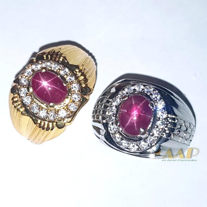 cincin ruby star NATURAL CORONDUM / natural ruby star / batu ruby