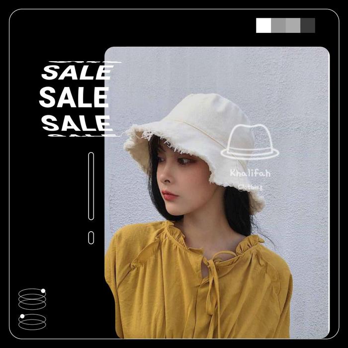 Bucket hat ripped ends - Topi buckethat Rawis Rumbai terbaru