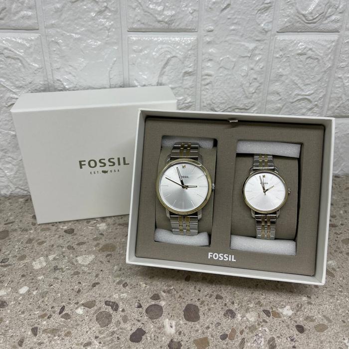 JAM FOSSIL COUPLE BQ2467 TWO TONES AUTHENTIC ASLI ORIGINAL