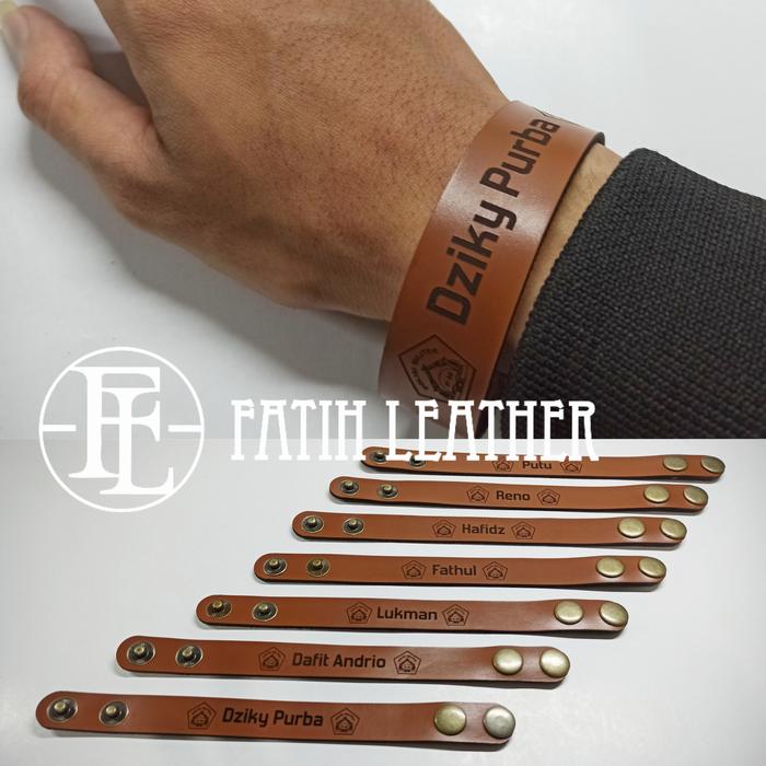 Gelang Kulit Asli Custom Nama Sesuai Request - Gelang Kulit Custom