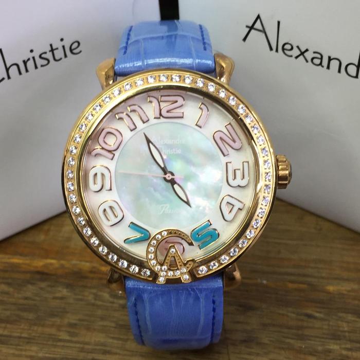 JAM TANGAN WANITA ALEXANDRE CHRISTIE AC 2391 AC2391 ROSEGOLD BLUE ORI