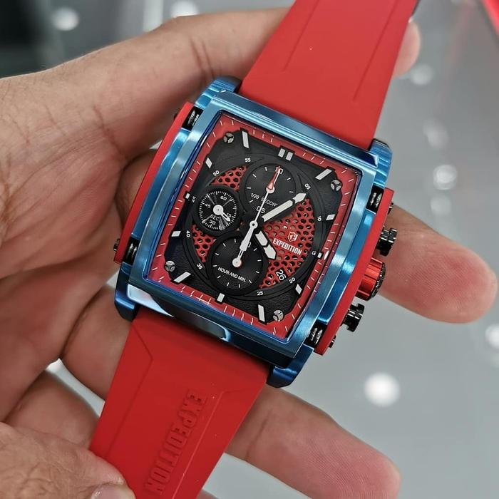 JAM TANGAN EXPEDITION E 6798 PRIA RED BLUE ORIGINAL GARANSI