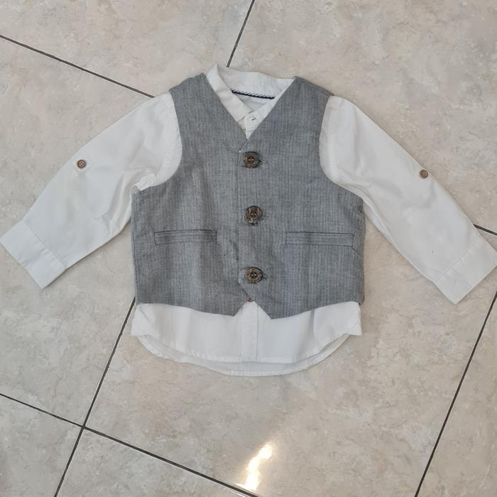set kemeja vest tuxedo baby bayi mothercare original 6-9bln preloved