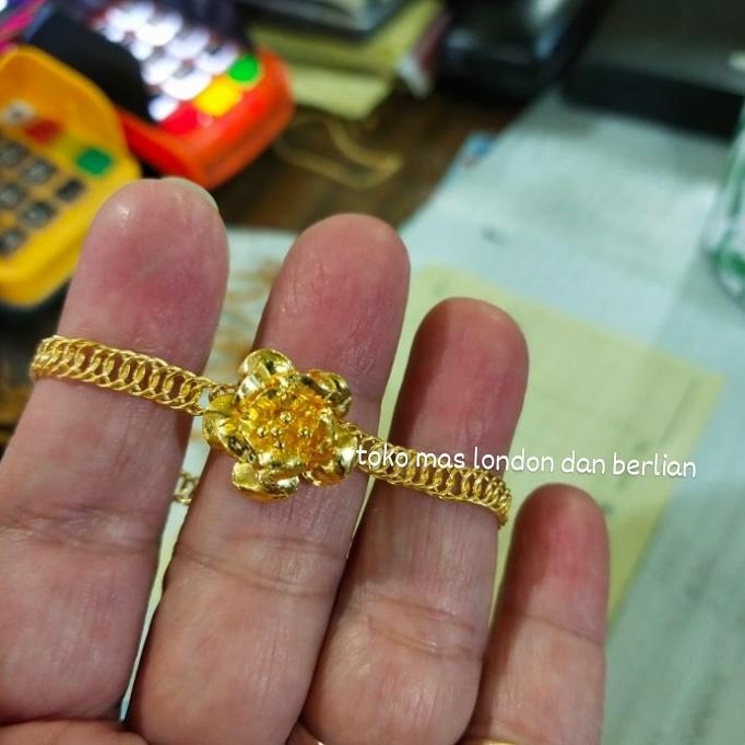 Gelang Tangan bunga 8gr. Mas LM 24k Kadar 99,9