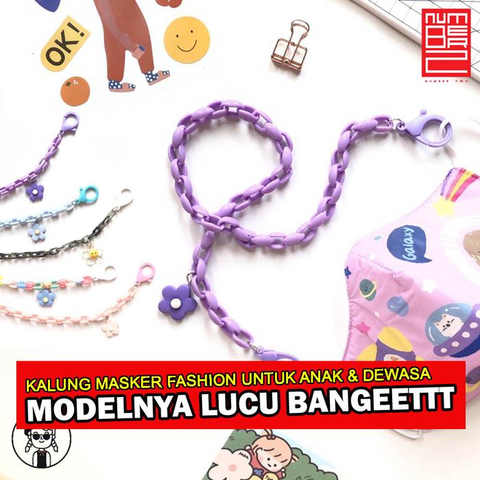 kalung masker rantai lucu fashionable anak dewasa chain import korea