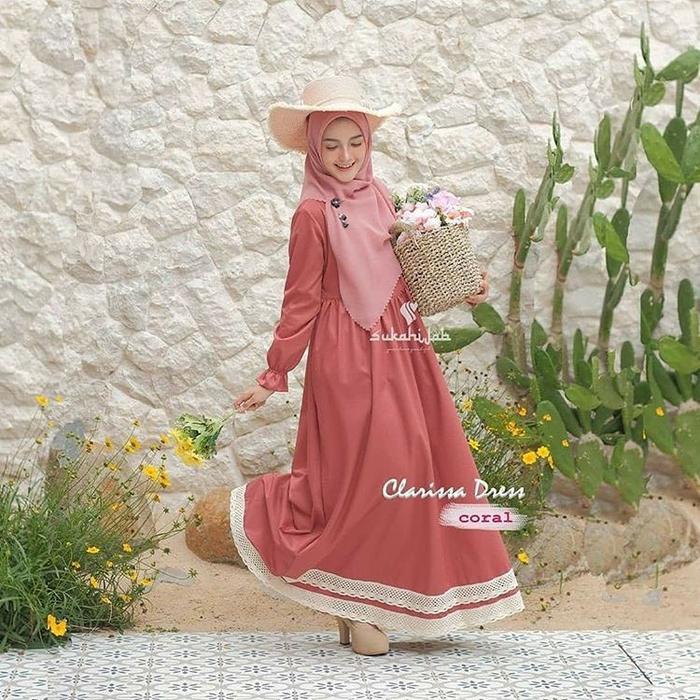 Dress Clarisa /dress muslim/baju muslim/dress murah/dress terbaru