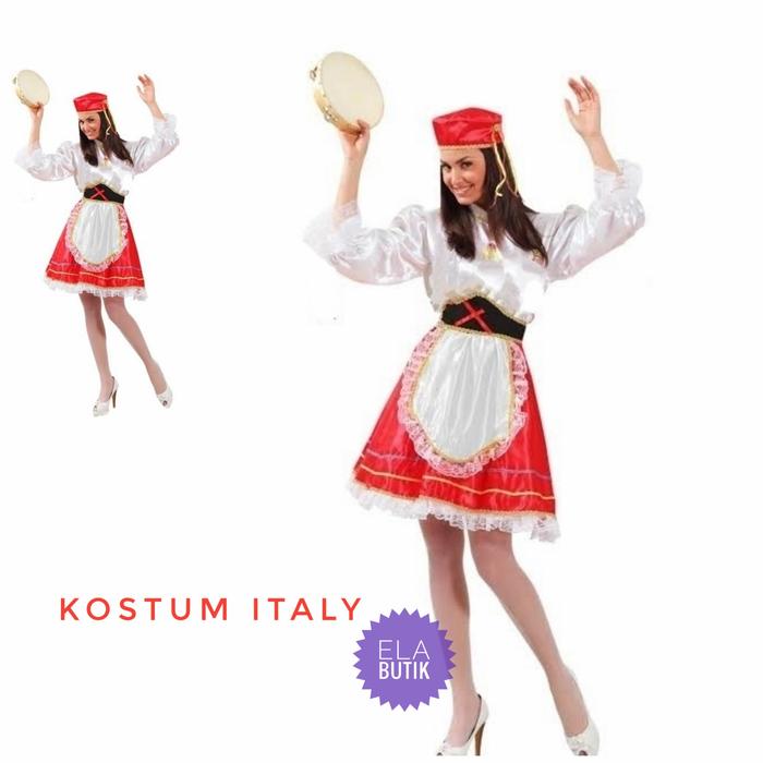 kostum italy dewasa-italia-italya-kostum internasional Halloween wanita-italy