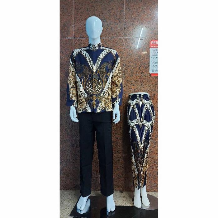 kemeja batik couple biru elektrik batik jawa