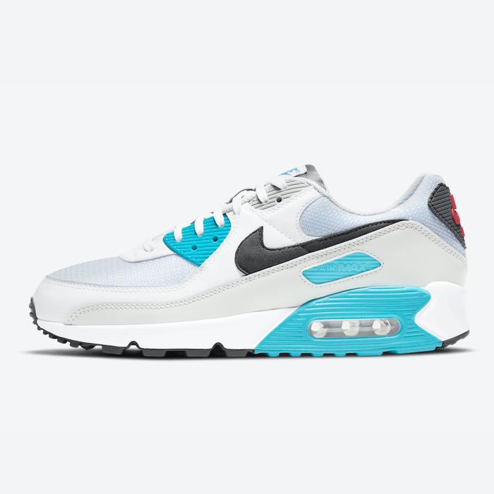 NIKE AIR MAX 90 WHITE IRON GREY CHLORINE BLUE ORIGINAL