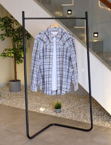 Duluth Trading Armachillo LS Grey Brown Plaid Pattern Shirt