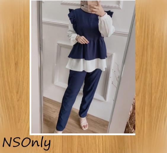 ONE SET MEYKA REMPEL BALLON DAILY BLOUSE SET WANITA MOSCREPE (O1)