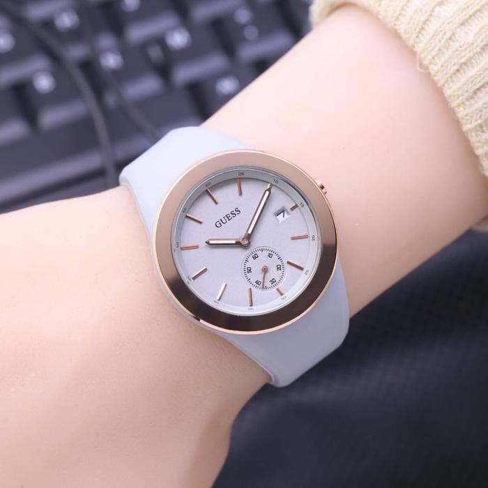 JAM TANGAN WANITA GUESS W8353 TALI RUBBER L932