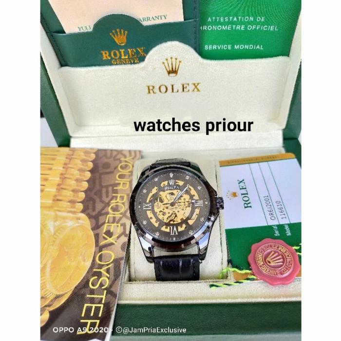 Jam Tangan Pria Rolex Automatic Rolex Otomatis Tali Kuli