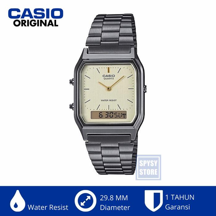 Jam Tangan AnaDigi Stainless Casio Aq-230gg-9a Aq230 Original Unisex