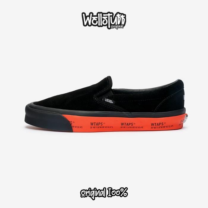 SEPATU VANS ORIGINAL | VANS SLIP ON VAULT X WTAPS OG BLACK ORANGE BNIB