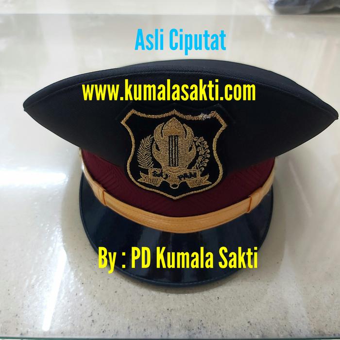 Topi Pet Satpam Ciputat Asli Coklat Utama|Pet PDH Security|Topi Jaring