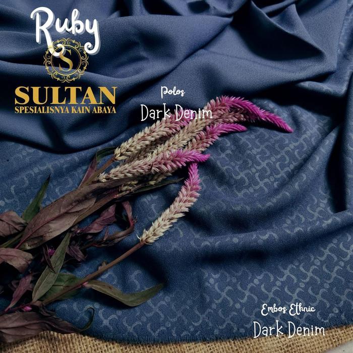 50CM EMBOS SHURIKEN RUBY WOLLYCREPE WARNA DARK DENIM KAIN SULTAN
