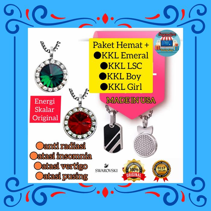 KALUNG KK LIFORCE promo Emerald, LSC, Boy + Girl ANTI RADIASI ,Liontin