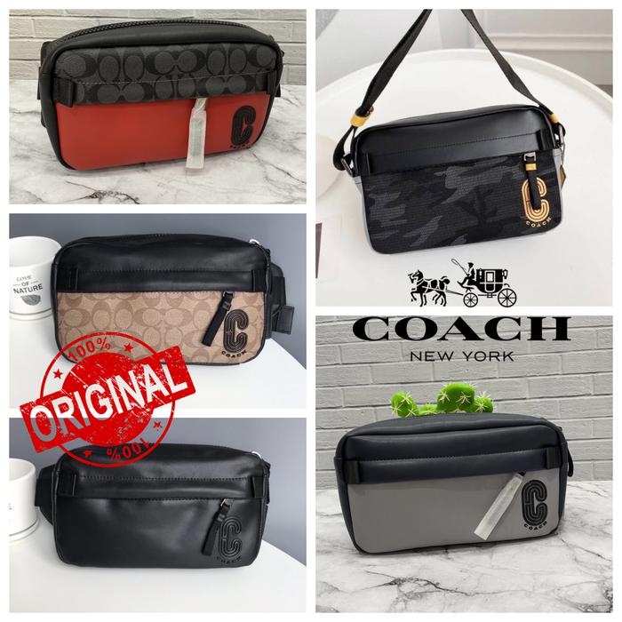 Coach Edge Belt Bag Black with Coach Patch